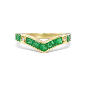 Emerald Crown Ring - Yellow Gold