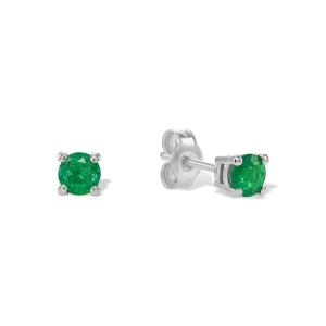 Emerald earrings - white gold