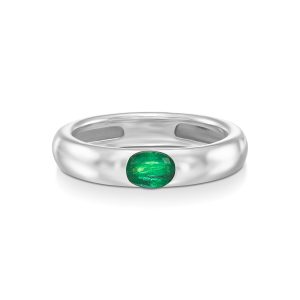 India Emerald Ring - White Gold