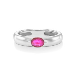 India Ruby Ring - White Gold