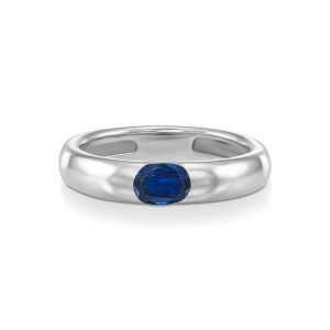 India Sapphire Ring - White Gold