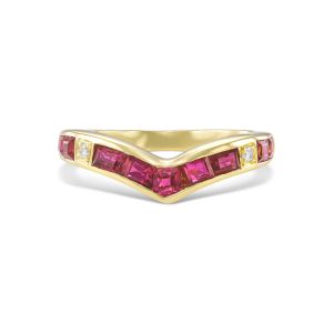 Ruby Crown Ring - Yellow Gold