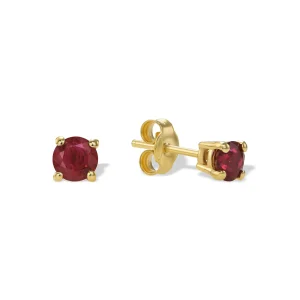 Ruby earrings - yellow gold