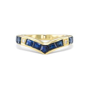 Sapphire Crown Ring- Yellow Gold