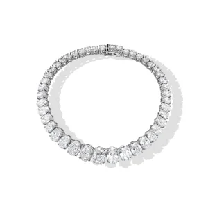 Tennis bracelet - oval - white gold