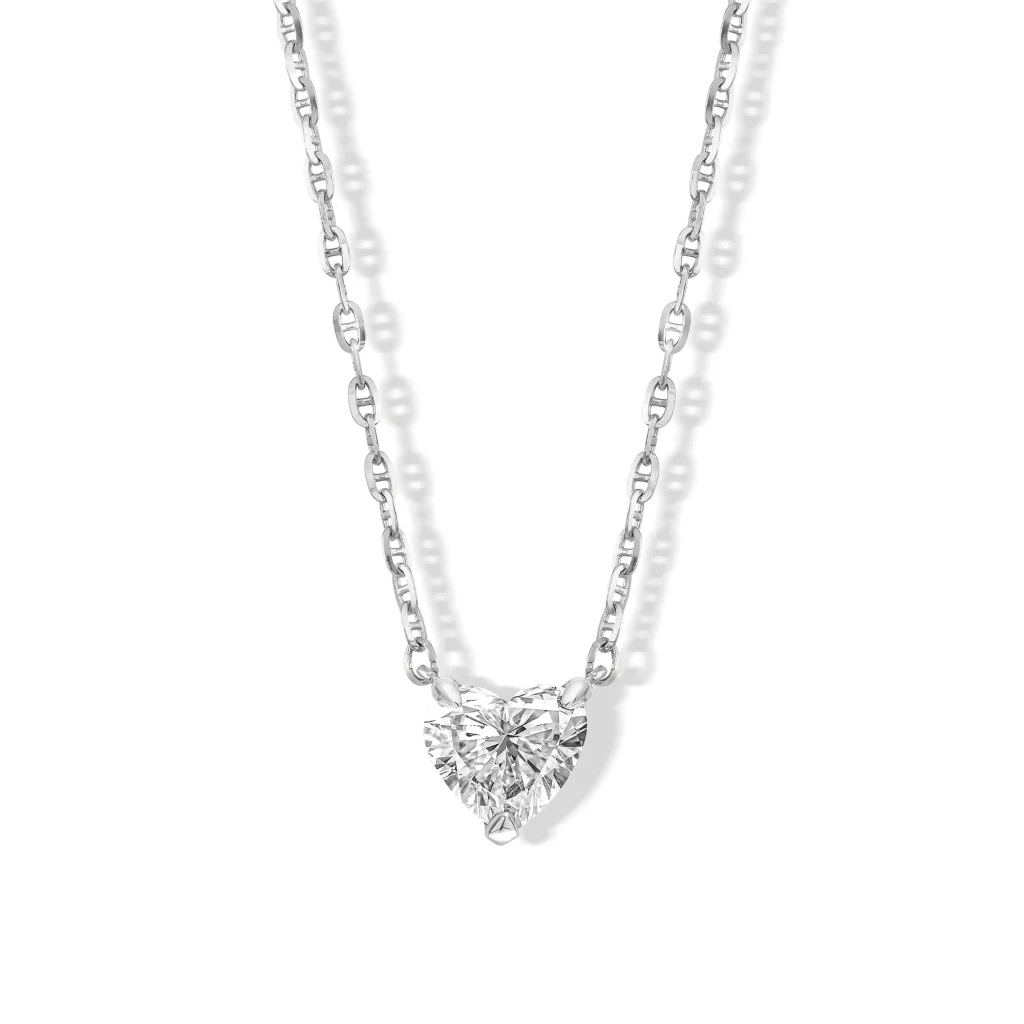 Floating Heart Diamond Necklace