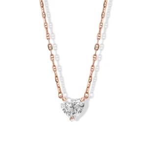 Floating Heart Diamond Necklace