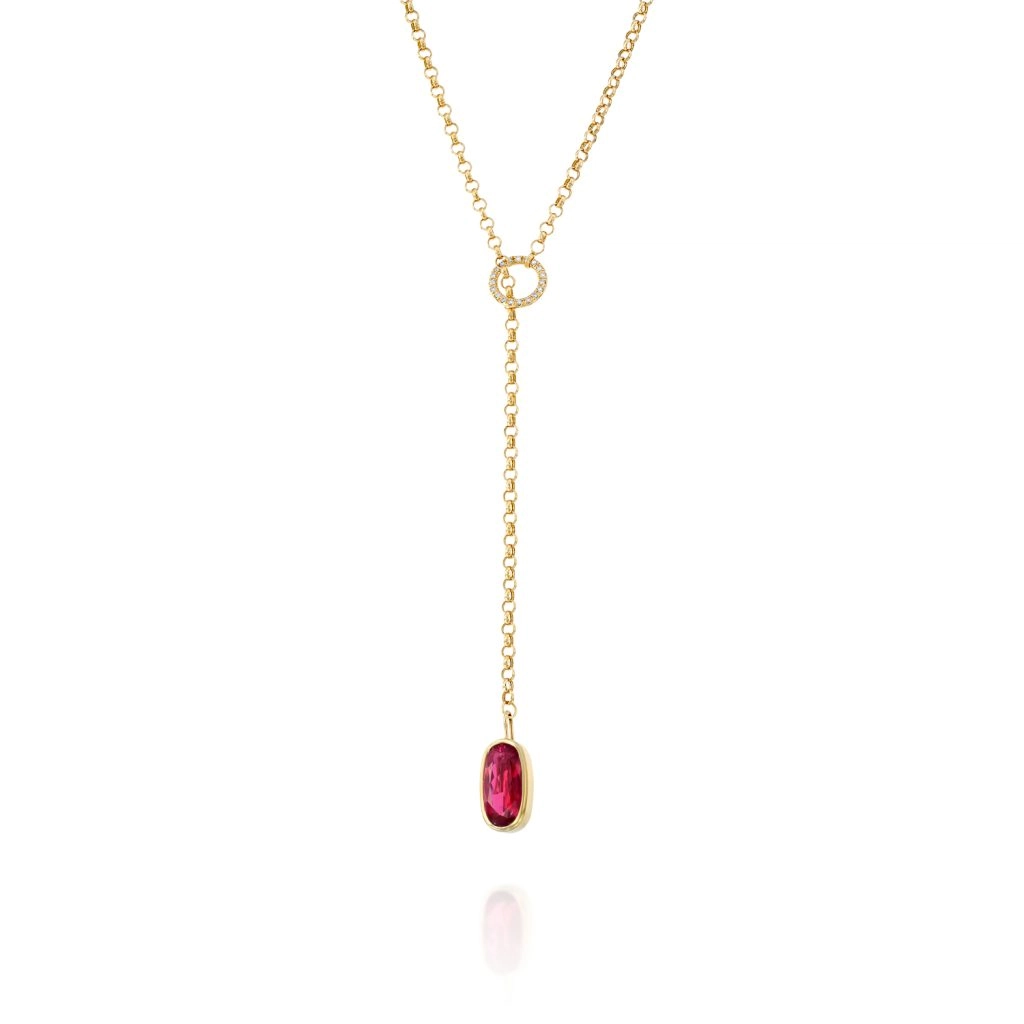 ruby tie necklace