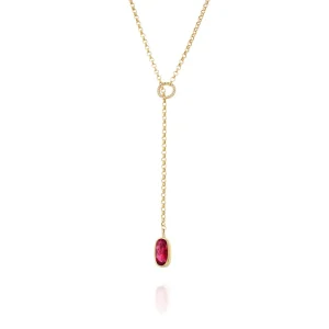 ruby tie necklace