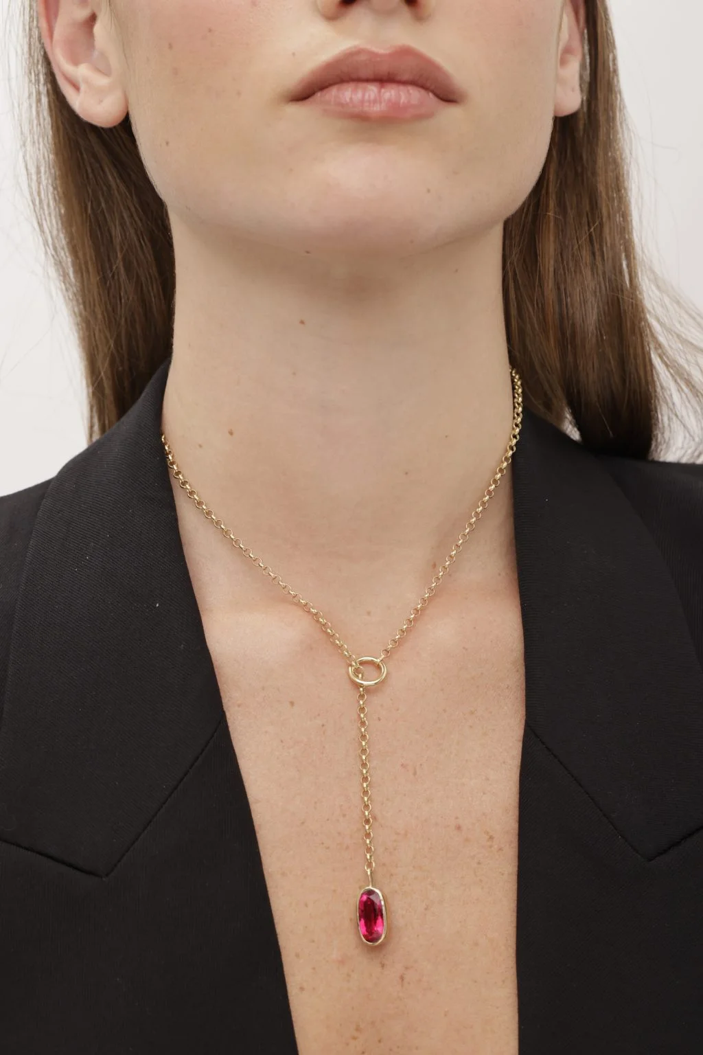 ruby tie necklace